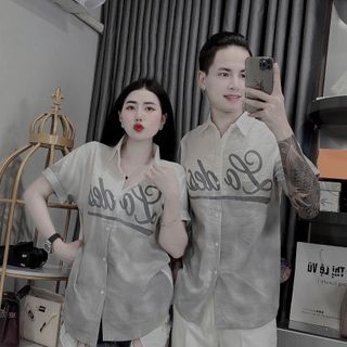 ÁO SƠ MI NGẮN TAY, SƠ MI NAM NỮ IN NỔI VẢI ĐŨI