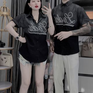 ÁO SƠ MI NGẮN TAY, SƠ MI NAM NỮ IN NỔI VẢI ĐŨI