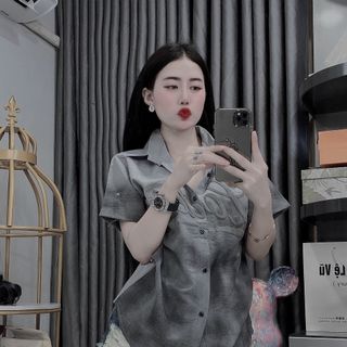 ÁO SƠ MI NGẮN TAY, SƠ MI NAM NỮ IN NỔI VẢI ĐŨI
