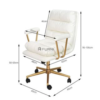 Ghế xoay làm việc bọc PU mềm nhập khẩu CC1565-S FURNI giá sỉ - giá bán buôn