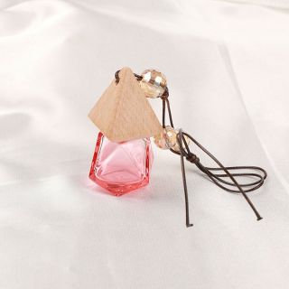 Lọ Tinh Dầu Nước Hoa thủy tinh màu Treo Xe hình khối nắp tam đính hạt cực cool 8ml ( Hàng Giá Tận Xưởng )