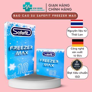 Bao cao su Safefit Freezer Max siêu mỏng nhiều gel bôi trơn bạc hà mát lạnh hộp 10 cái, hộp 3 cái giá sỉ