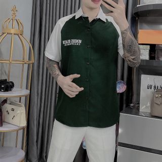 ÁO SƠ MI, ÁO SƠ MI NAM NGẮN TAY, SƠ MI PHỐI VẢI COTTON