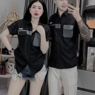 SƠ MI NAM, SƠ MI NGẮN TAY, SƠ MI NAM NỮ CẶP ĐÔI VẢI COTTON MÁT