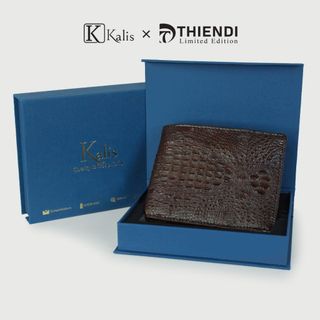 Ví Da Cá Sấu Thật 2 Mặt Nguyên Con Cao Cấp Hàng Hiệu Chính Hãng KALIS x Thiendi WANC02 FULLBOX Bóp Ví Da Nam Cá Sấu