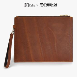 Túi cầm tay nam cao cấp hàng hiệu KALIS x Thiendi WCCH Túi ví clutch cầm tay kẹp cắp nách nam da bò thật cao cấp
