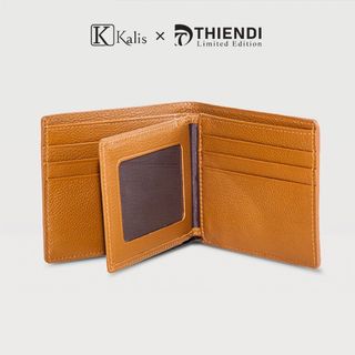 Bóp Gập Ngang Nam Da Bò Thật Cao Cấp KALIS x Thiendi WCMS02 Bóp Ví Da Bò Nam Nguyên Tấm Full Hộp Có Bảo Hành