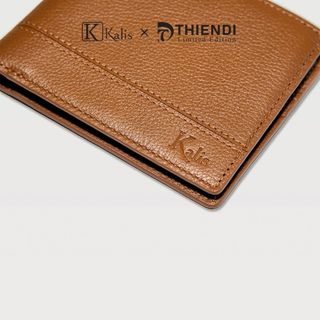 Bóp Gập Ngang Nam Da Bò Thật Cao Cấp KALIS x Thiendi WCMS02 Bóp Ví Da Bò Nam Nguyên Tấm Full Hộp Có Bảo Hành