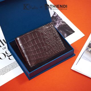 Ví Nam Da Cá Sấu Thật Cao Cấp Hàng Hiệu KALIS x Thiendi Chính Hãng WANN02 FULLBOX Bóp Ví Da Nam Cá Sấu Có Bảo Hành