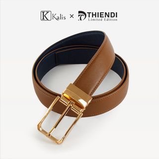 Dây Nịt Xoay Nam Cao Cấp Hàng Hiệu Kalis x Thiendi BCSS423 Dây Nịt Thắt Lưng Nam 2 Mặt Xoay Chiều 360 Độ Da Bò Thật