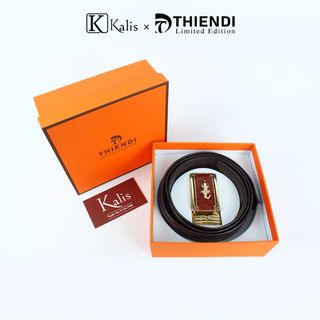 Dây nịt nam da cá sấu thật cao cấp hàng hiệu Kalis x Thiendi BABT03 Dây nịt nịch thắt lưng nam da cá sấu thật Fullbox