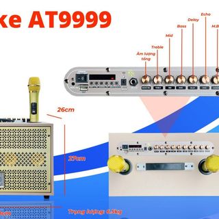 Loa Xách Tay Karaoke AT9999 Bass 20 Hệ Thống 6 Loa 3 Đường Tiếng Âm Bay Bổng Kèm 2 Micro Hát Nhẹ