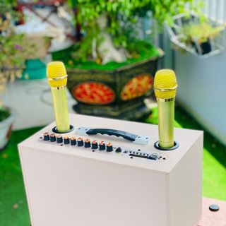 Loa Xách Tay Karaoke AT9999 Bass 20 Hệ Thống 6 Loa 3 Đường Tiếng Âm Bay Bổng Kèm 2 Micro Hát Nhẹ