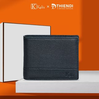 Ví Nam Gập Ngang Da Bò Thật Cao Cấp Hàng Hiệu KALIS x Thiendi WCMS01 Bóp Ví Da Bò Nam Nguyên Tấm Full Hộp Có Bảo Hành