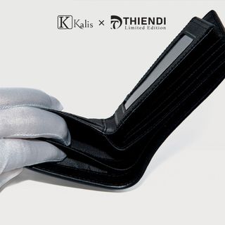 Ví Nam Gập Ngang Da Bò Thật Cao Cấp Hàng Hiệu KALIS x Thiendi WCMS01 Bóp Ví Da Bò Nam Nguyên Tấm Full Hộp Có Bảo Hành