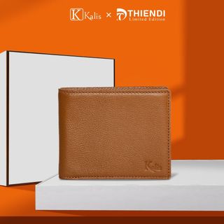 Ví Da Nam Đẹp Da Bò Thật Cao Cấp Hàng Hiệu KALIS x Thiendi WCMG02 Bóp Ngang Nam Đẹp Da Thật Full Box Có Bảo Hành