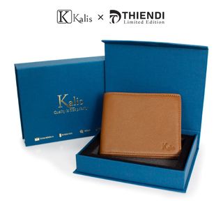 Ví Da Nam Đẹp Da Bò Thật Cao Cấp Hàng Hiệu KALIS x Thiendi WCMG02 Bóp Ngang Nam Đẹp Da Thật Full Box Có Bảo Hành