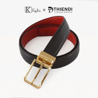 Thắt Lưng Xoay Cao Cấp Hàng Hiệu Kalis x Thiendi BCMS153 Dây Nịt Thắt Lưng Nam 2 Mặt Xoay Chiều 360 Độ Da Bò Thật