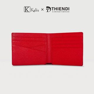 Bóp Nam Da Bò Thật Ngang Gập Cao Cấp Hàng Hiệu KALIS x Thiendi WCMN05 Bóp Ví Da Bò Nam Nguyên Tấm Full Hộp Có Bảo Hành