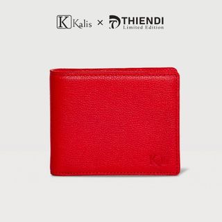 Bóp Nam Da Bò Thật Ngang Gập Cao Cấp Hàng Hiệu KALIS x Thiendi WCMN05 Bóp Ví Da Bò Nam Nguyên Tấm Full Hộp Có Bảo Hành