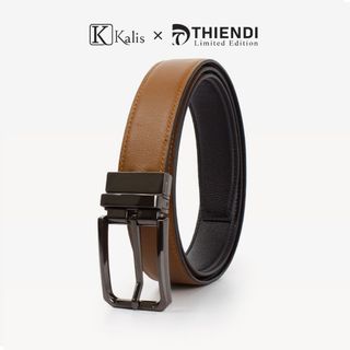 Dây Lưng Xoay Cao Cấp Hàng Hiệu Kalis x Thiendi BCMS121 Dây Nịt Thắt Lưng Nam 2 Mặt Xoay Chiều 360 Độ Da Bò Thật Cao Cấp