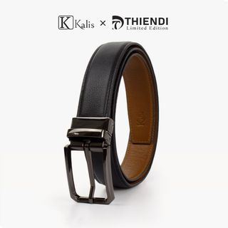 Dây Lưng Xoay Cao Cấp Hàng Hiệu Kalis x Thiendi BCMS121 Dây Nịt Thắt Lưng Nam 2 Mặt Xoay Chiều 360 Độ Da Bò Thật Cao Cấp