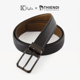 Dây Lưng Xoay Cao Cấp Hàng Hiệu Kalis x Thiendi BCMS121 Dây Nịt Thắt Lưng Nam 2 Mặt Xoay Chiều 360 Độ Da Bò Thật Cao Cấp