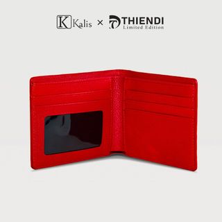 Ví Da Bò Thật Làm Quà Tặng Cao Cấp Hàng Hiệu KALIS x Thiendi WCMG05 Bóp Ngang Nam Đẹp Da Thật Full Box Có Bảo Hành