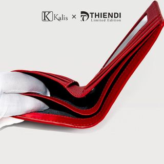 Ví Da Bò Thật Làm Quà Tặng Cao Cấp Hàng Hiệu KALIS x Thiendi WCMG05 Bóp Ngang Nam Đẹp Da Thật Full Box Có Bảo Hành