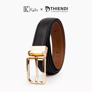 Thắt Lưng Nam Xoay Cao Cấp Hàng Hiệu Kalis x Thiendi BCSS123 Dây Nịt Thắt Lưng Nam 2 Mặt Xoay Chiều 360 Độ Da Bò Thật
