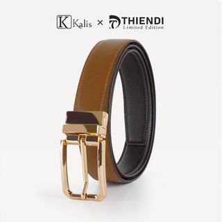 Thắt Lưng Nam Xoay Cao Cấp Hàng Hiệu Kalis x Thiendi BCMS123 Dây Nịt Thắt Lưng Nam 2 Mặt Xoay Chiều 360 Độ Da Bò Thật
