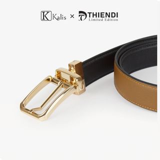 Thắt Lưng Nam Xoay Cao Cấp Hàng Hiệu Kalis x Thiendi BCMS123 Dây Nịt Thắt Lưng Nam 2 Mặt Xoay Chiều 360 Độ Da Bò Thật