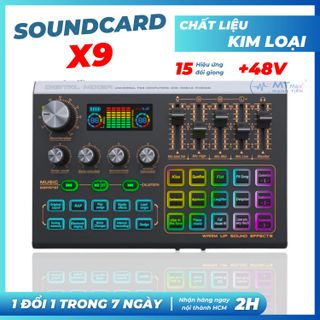 Soundcard X9 - Hỗ Trợ Micro 48V, Tích Hợp Hiệu Ứng Auto Tune, Điều Chỉnh Giọng Auto Tune giá sỉ