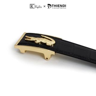 Thắt lưng cá sấu nam cao cấp hàng hiệu Kalis x Thiendi Dây nịt nịch thắt lưng nam da cá sấu thật full box có bảo hành