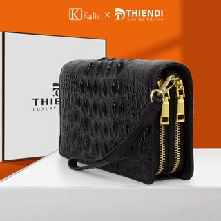 Ví Cầm Tay Nam Da Cá SấuThật Cao Cấp Hàng Hiệu Kalis x Thiendi WANH Túi Ví Clutch Cầm Tay Kẹp Cắp Nách Nam Da Thật