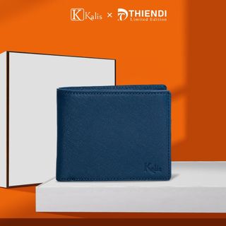 Ví Da Bò Thật Nam Cao Cấp Hàng Hiệu KALIS x Thiendi WCSG04 Bóp Ngang Nam Đẹp Da Thật Full Box Có Bảo Hành