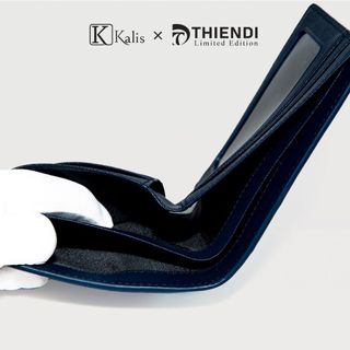 Ví Da Bò Thật Nam Cao Cấp Hàng Hiệu KALIS x Thiendi WCSG04 Bóp Ngang Nam Đẹp Da Thật Full Box Có Bảo Hành