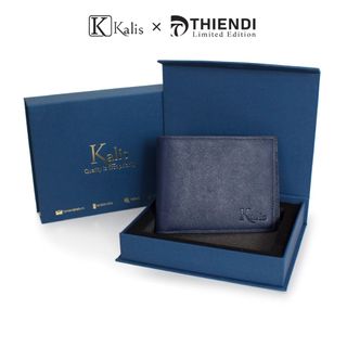 Ví Da Bò Thật Nam Cao Cấp Hàng Hiệu KALIS x Thiendi WCSG04 Bóp Ngang Nam Đẹp Da Thật Full Box Có Bảo Hành