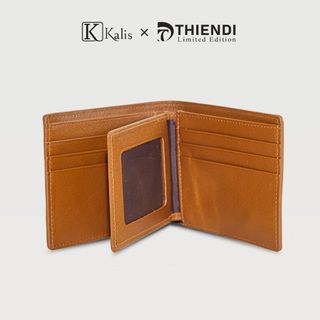 Ví Bóp Gập Ngang Nam Da Bò Thật Cao Cấp KALIS x Thiendi WCSS02 Bóp Ví Da Bò Nam Nguyên Tấm Full Hộp Có Bảo Hành