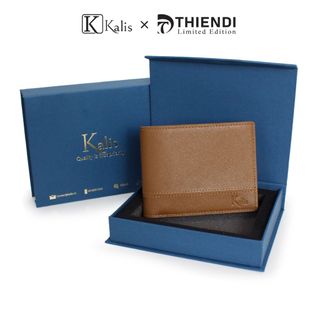 Ví Bóp Gập Ngang Nam Da Bò Thật Cao Cấp KALIS x Thiendi WCSS02 Bóp Ví Da Bò Nam Nguyên Tấm Full Hộp Có Bảo Hành