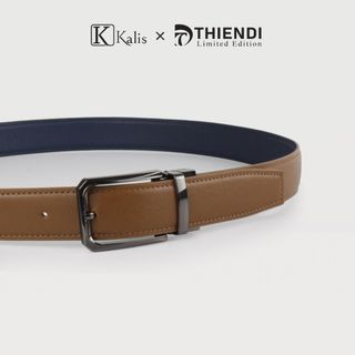 Thắt Lưng Mặt Xoay Cao Cấp Hàng Hiệu Kalis x Thiendi BCSS241 Dây Nịt Thắt Lưng Nam 2 Mặt Xoay Chiều 360 Độ Da Bò Thật