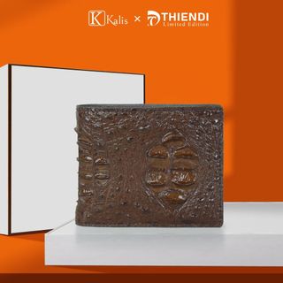 Ví Da Lưng Cá Sấu Nam Thật Cao Cấp Hàng Hiệu Kalis x Thiendi Chính Hãng WALN02 Bóp Ví Da Nam Cá Sấu Full Hộp Có Bảo Hành