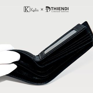 Ví Gập Ngang Nam Da Bò Thật Cao Cấp Hàng Hiệu KALIS x Thiendi WCSS01 Bóp Ví Da Bò Nam Nguyên Tấm Full Hộp Có Bảo Hành