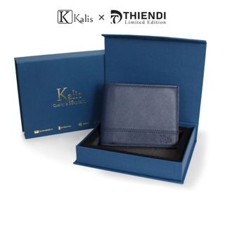 Ví Gập Ngang Nam Da Bò Thật Cao Cấp Hàng Hiệu KALIS x Thiendi WCSS01 Bóp Ví Da Bò Nam Nguyên Tấm Full Hộp Có Bảo Hành