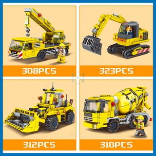 Đồ chơi lắp ráp xe công trường 3 mẫu