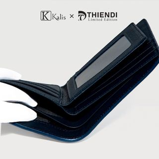 Ví Tiền Gập Ngang Da Bò Thật Cao Cấp Hàng Hiệu KALIS x Thiendi WCMS04 Bóp Ví Da Bò Nam Nguyên Tấm Full Hộp Có Bảo Hành