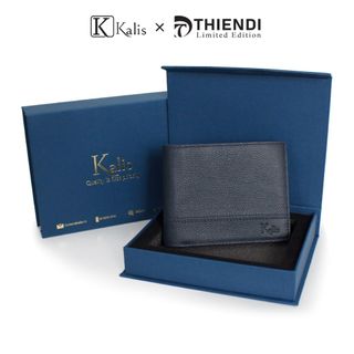Ví Tiền Gập Ngang Da Bò Thật Cao Cấp Hàng Hiệu KALIS x Thiendi WCMS04 Bóp Ví Da Bò Nam Nguyên Tấm Full Hộp Có Bảo Hành