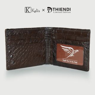 Ví Da Cá Sấu Thật 2 Mặt Nguyên Con Cao Cấp Hàng Hiệu Chính Hãng KALIS x Thiendi WANC02 FULLBOX Bóp Ví Da Nam Cá Sấu