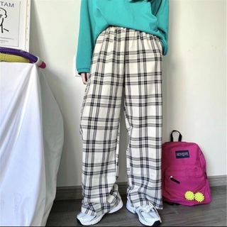 QUẦN NỮ KẺ CARO LƯNG CAO , DÁNG RỘNG , ỐNG SUÔNG ULZZANG TRẺ TRUNG , PHONG CÁCH