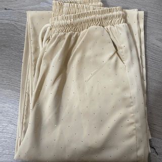QUẦN LỤA ĐÍNH ĐÁ SANG CHẢNH , ỐNG RỘNG CẠP CAO DÂY RÚT